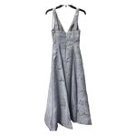 Monique Lhuillier NWT  Madeline Jacquard Gown Ice Gray Silver Size 2 Photo 8