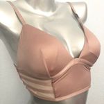 Victoria's Secret  Powder Blush Satin Mesh Sexy Strappy Long Line Bralette Bra Photo 1