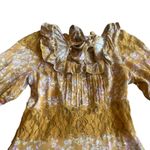 Free People Lucie Mini Dress Golden Coin Combo Floral Print Lace Size 8 Women's Photo 3
