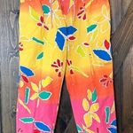Vintage Mistral Floral Straight Leg Cropped Pants Yellow Size M Photo 0