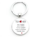 Brand New Teacher Shapes The Future Carbachon Dome Keychain Gift White Photo 0