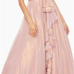 Mac Duggal  49252 Pink Iridescent One Shoulder Rosette Gown Size 2 NWT Photo 0