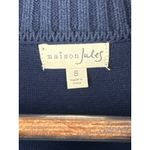 Maison Jules Women’s  Small Navy Blue Double Breasted Short PeaCoat Sweater Photo 3