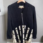 Vintage Susan Martin Black White Zip Up Chunky Long Sleeve Sweater Size Medium Photo 0