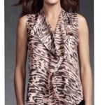 CAbi zebra striped ruffle front sleeveless basics blouse Photo 1