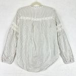 Veronica Beard Roca Top Size 0 White Metallic Stripe Button Front V-Neck Photo 1