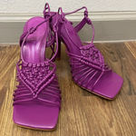 Schutz NEW  Adin Leather Lace Up Heel Sandals‎ Size 8B Photo 0