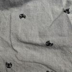 Old Navy  Classic Shirt Womens Small Blue White Stripe Cat lady Print Button Down Photo 1