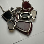 Kendra Scott Tyler Red Grey Black Etc Stone Bib Statement Necklace Gold Tone Photo 14