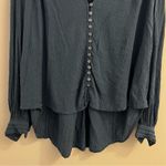 Free People  Canyon Rose Button Down Blue XS Top Gauze Boho Spring Beach Blouse Photo 5