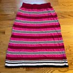 Dolan Dora striped pleated ribbed pull on slim knit skirt size medium Pink Photo 3