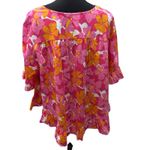 Charlie Paige  Floral‎ Top Shirt Size XL Floral Babydoll Pink Beach Resort NWT Photo 3