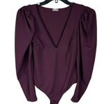 Free People  Intimately Small Va Va Voop Bodysuit Puff Sleeve V-Neck Snap Thong Photo 0