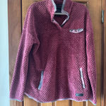 Simply Southern  Plush Sherpa Fleece Pullover Women’s XL Maroon Pockets Photo 0