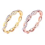 Boutique *NEW 14k‎ Gold Plated Sterling Simulated Diamond Eternity Band Ring, Size 7.5 Photo 8