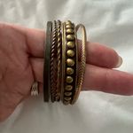 Brass tone stackable layering bracelets Photo 3