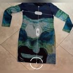 Vandana Women’s Long Sleeve Abstract Soft Dress Size Small Blue Photo 6