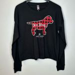 Simply Southern  Long-sleeve Cropped T-shirt Dog Mom Black Red Plaid Puppy NWT Photo 1