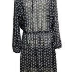 Olsenboye  Sheer Dress Woman’s size XL Keyhole Neck Elastic at waist Black White Photo 0