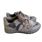 Valentino Garavani Rockrunner sneakers in camouflage suede and mesh grey 38.5 Photo 1