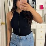 EXPRESS Black Ribbed Bodysuit Photo 0