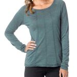 prAna  Chrissa Wool Base Layer Long Sleeve Top Crew Neck Heather Green XS Photo 0