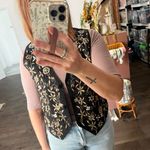 Vintage AGAPO‎ embroidered vest 100% cotton women’s SIZE MEDIUM Black Photo 7