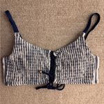 Blue and White Textured Bralette Photo 0
