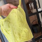 Free People eyelet cami tank top cropped neon full bloom banana intimately lace Yellow Photo 3