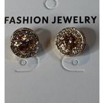 Rose Gold Tone Round Halo Stud Earrings Fashion Jewelry Sparkle Crystal New Photo 3