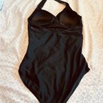 Old Navy Black Halter One Piece Swimsuit with Twisted Detail Photo 1