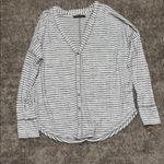 Abercrombie & Fitch ‎ Striped Button-Down Shirt, Long Sleeve Top, V-Neck - Medium Photo 0