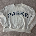PARKE Gray and navy  mockneck sweatshirt  Photo 0
