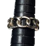 Silver Tone Link Chain Design Adjustable Ring Sz 4 Unsigned Photo 1