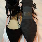 Wild Diva Lounge Fringed Black Suede Flats- Brand New Photo 2