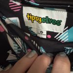 Tipsy Elves Women’s  Geometric Print Leggings - Black and Blue NWT medium Photo 2