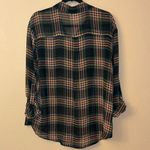 Decree LARGE Semi-Sheer Multicolor Plaid Button Down Shirt Roll Tab Long Sleeves Photo 10