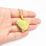 Golden Heart Locket Necklace Gold Photo 1