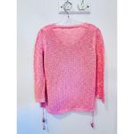 Talbots SPACE-DYE MESH SWEATER coral pink small prima cotton summer boating Photo 9