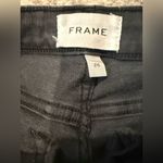 Frame  Women 26 Le Crop Mini Boot Jeans High Rise Raw Hem Black Stretch Photo 5