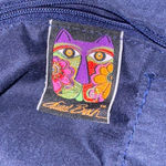 Vtg Laurel Burch Tapestry Colorful Patchwork Dogs Drawstring Close Bag Purple Photo 10