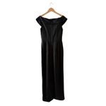 La Femme Surplice Off The Shoulder Column Gown In Black Size 8 $365.00 Photo 3