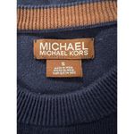 Michael Kors  Sweater Women Size Small Blue Cotton Blend Long Sleeve Classic City Photo 4