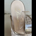 Delman Evitt Embroidered Heel Sandal size 10 Gold Photo 2