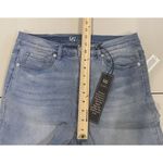 Diane Gilman NEW  Jeans Womens 12 Straight Leg Raw Hem Embroidered Cheetah Animal Photo 4