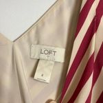 Loft  Tank Dress in a Maroon and Cream Chevron Striped Printed Pattern Photo 3