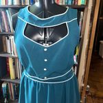 Folter teal piped trim pinup girl retro 3x sweetheart dress Blue Photo 2