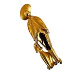 Vintage Gold tone Lady with Dog Figural Brooch Photo 7