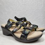 Alegria Sarah Oh Snap Sandals Womens 39 / 8.5 Glitter Sparkle Metallic Leather Photo 2