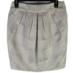 Anthropologie NWT Mignon Doo  Metallic high waisted skirt cream & silver size 4 Photo 2